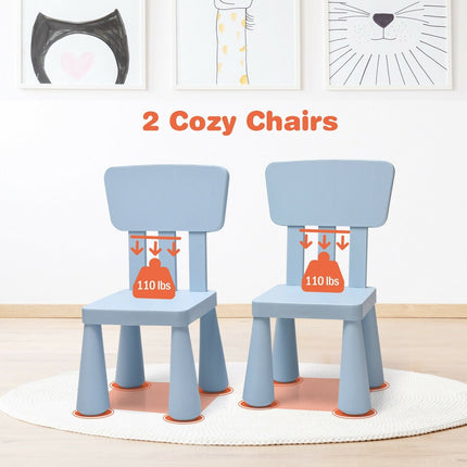 Costzon Kids Table and Chair Set, 3 Piece Plastic Children Activity Table, Toddler Table & Chair