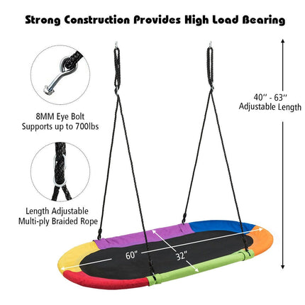 Costzon 60'' Giant Waterproof Platform Saucer Tree Swing Set, 700 lb Weight Capacity - costzon