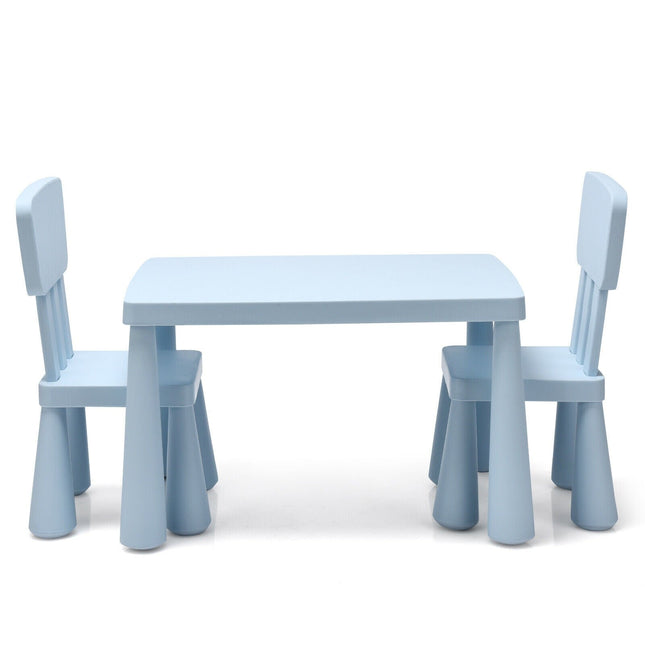 Costzon Kids Table and Chair Set, 3 Piece Plastic Children Activity Table, Toddler Table & Chair