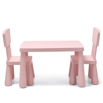 Costzon Kids Table and Chair Set, 3 Piece Plastic Children Activity Table, Toddler Table & Chair