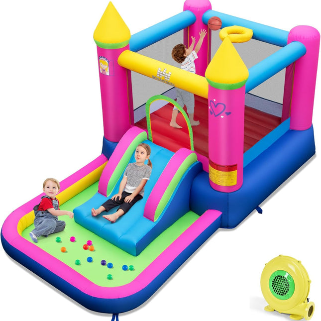 BOUNTECH Inflatable Bounce House with Ball Pit Princess Bouncy House for Kids
