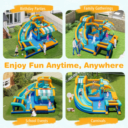 Inflatable Water Slide Bounce House Kids Jump Castle with Water Cannon