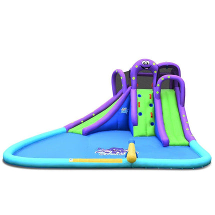 BOUNTECH Inflatable Water Park, Mighty Bounce House w/ Large Splash Pool, Climbing Wall - costzon