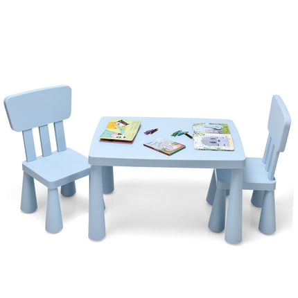 Costzon Kids Table and Chair Set, 3 Piece Plastic Children Activity Table, Toddler Table & Chair