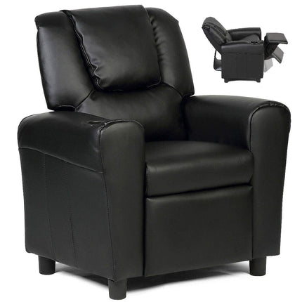 Costzon Kids Recliner Chair with Cup Holder, Toddler Room Furniture Children Armrest Sofa w/Headrest & Footrest for Girls Boys Baby Bedroom