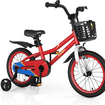 BABY JOY Kids Bike, 12 14 16 18 Inch Children Bikes for Boys Girls Age 3-8 Years w/Training Wheels