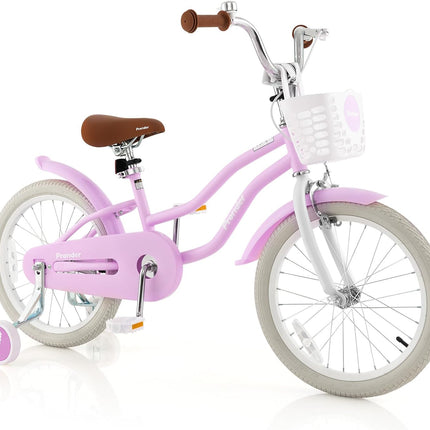 BABY JOY Kids Bike, 12 14 16 18 Inch Children's Bicycle w/Training Wheels, Double Brakes, Kids Bike for 4-8 Years Boys Girls