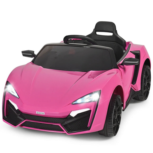 Costzon Pink Ride on Car, 12V Battery Powered Electric Vehicle w/ Manual & 2.4G Remote Control Modes - costzon
