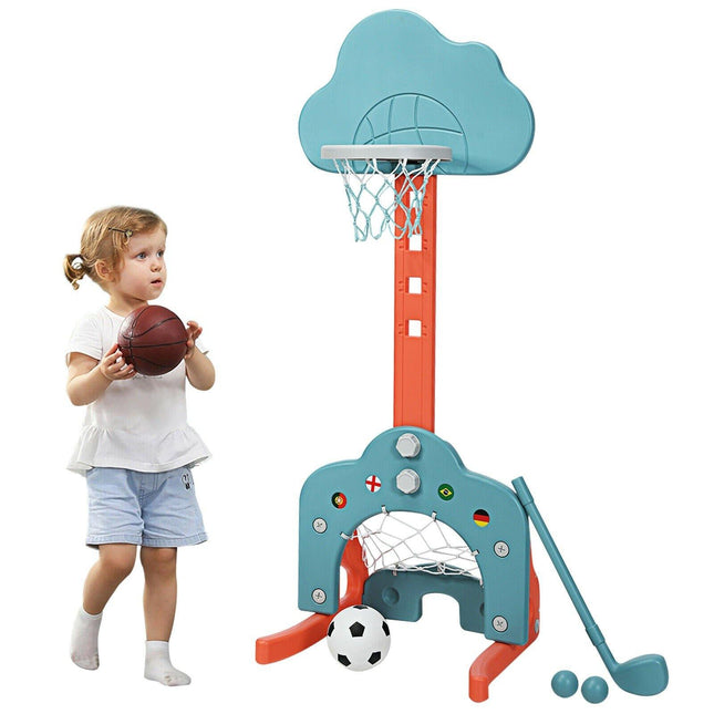 Costzon Kids Basketball Hoop, Toddler Sports Activity Center w/ 5 Adjustable Height Levels - costzon