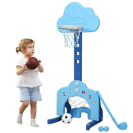 Costzon Kids Basketball Hoop, Toddler Sports Activity Center w/ 5 Adjustable Height Levels - costzon