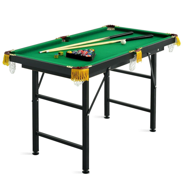 47" Folding Billiard Table, Pool Game Table Includes Cues - costzon