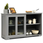 Gray Sideboard With Sliding Door Window / 1