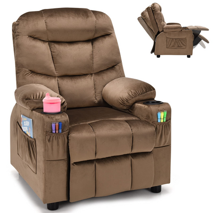 Kids Recliner Chair with Cup Holder - Costzon