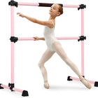 Costzon Ballet Bar, 4ft Freestanding Double Ballerina Bar with Adjustable Height, Heavy Duty Dancing Bar w/Foam Pads
