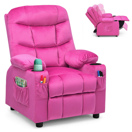 Kids Recliner Chair with Cup Holder - Costzon