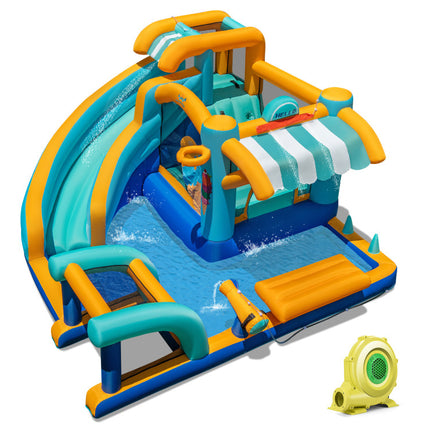 Inflatable Water Slide Bounce House Kids Jump Castle with Water Cannon