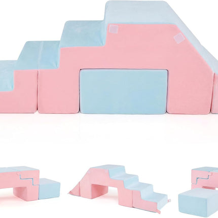 Costzon 4-in-1 Foam Climbing Blocks Foldable Montessori Climbing Toy for Toddler 3+ Years