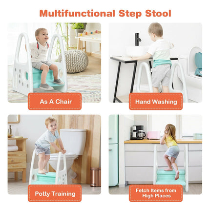 Costzon Kids Step Stool, Toddler Step Ladder for Toilet Potty Training,Two Step Learning Tower w/Non-Slip Design