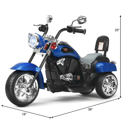 Costzon Kids Ride on Chopper Motorcycle, 6 V Battery Powered Motorcycle Trike w/Horn - costzon