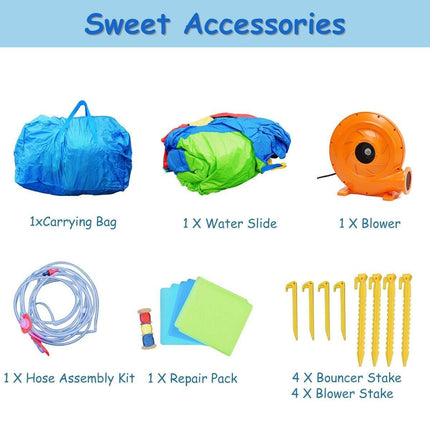 Inflatable Water Slide, Hippo Themed Bounce House - costzon