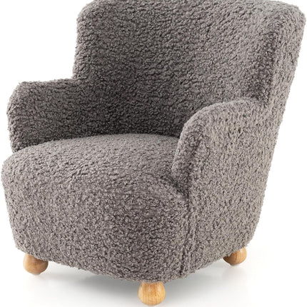 Comfy Kids Chair w/Solid Wooden Frame & Sherpa Fabric