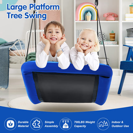 Costzon 700 lbs Giant 60'' Platform Saucer Tree Swing Set for Kids and Adult, Indoor/Outdoor Swing