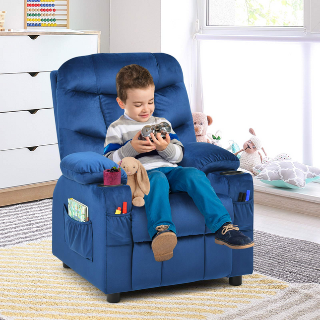 Kids Recliner Chair with Cup Holder - Costzon