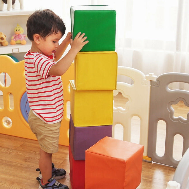 Costzon Soft Blocks, Toddler Foam Block Playset for Safe Active Play and Building (5.5-Inch, 12-Piece) - costzon