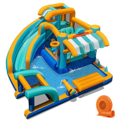 Inflatable Water Slide Bounce House Kids Jump Castle with Water Cannon