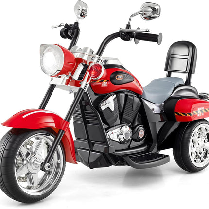 Costzon Kids Ride on Chopper Motorcycle, 6 V Battery Powered Motorcycle Trike w/Horn