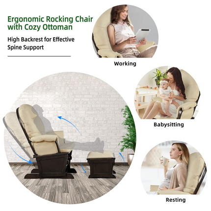 Costzon Glider and Ottoman Set