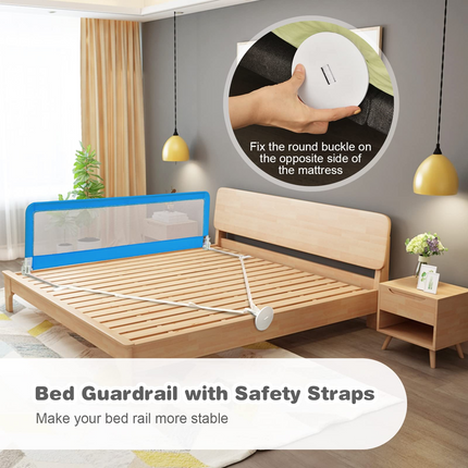 Costzon Bed Rails for Toddlers, 71'' Extra Long, Swing Down Bed Guard w/Safety Strap for Convertible Crib