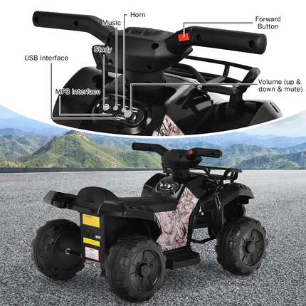 Kids ATV, 6V Battery Powered Electric Vehicle - Tangkula