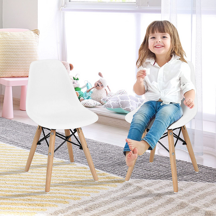 Costzon Kids Chair 4 Pcs, Toddler Chair in Mini DSW Size, Mid-Century Plastic Study Chair for Children
