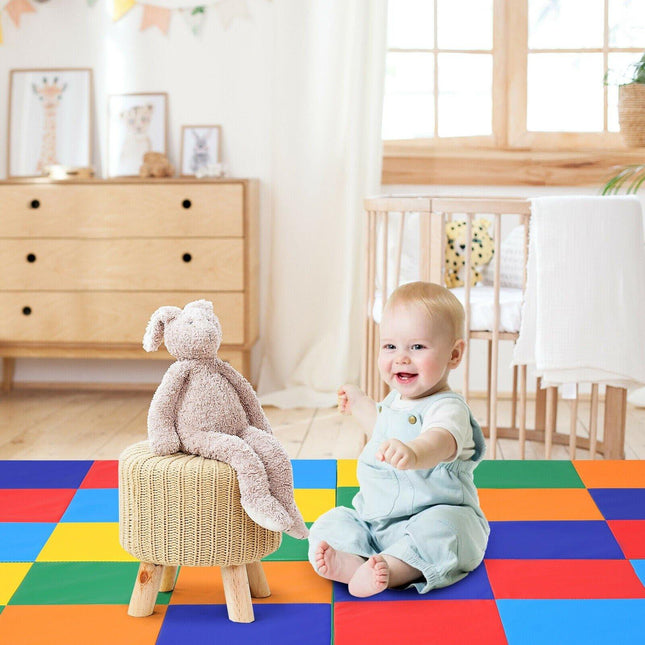 Costzon Toddler Foam Play Mat, Foldable Baby Foam Floor Mats, 58-Inch Square Soft Floor Mat for Baby - costzon