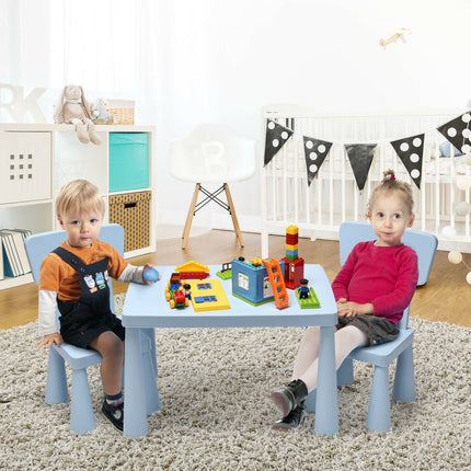 Costzon Kids Table and Chair Set, 3 Piece Plastic Children Activity Table, Toddler Table & Chair