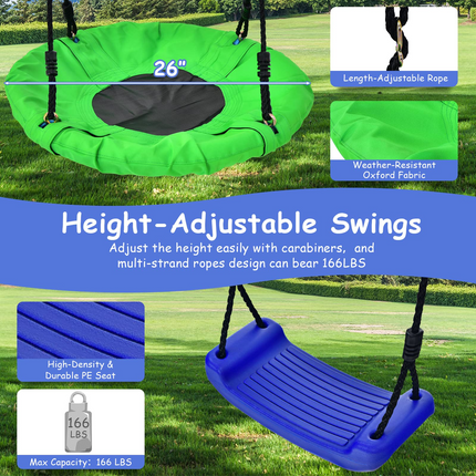 Costzon 550lbs Swing Sets for Backyard, 5 in 1 Heavy Duty Extra Large Metal Swing Frame, Outdoor Playset