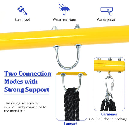 Costzon 550lbs Metal Swing Sets for Backyard, Heavy Duty Full Steel Swing Frame A-Frame Swing Stand