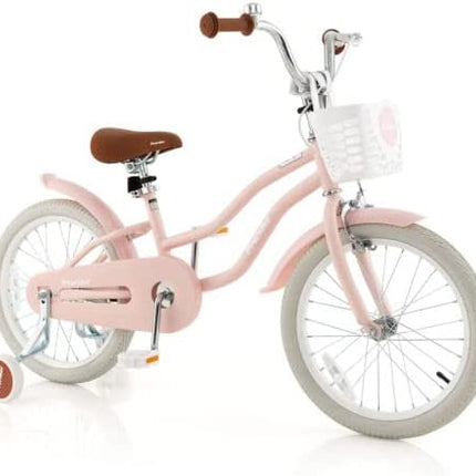 BABY JOY Kids Bike, 12 14 16 18 Inch Children's Bicycle w/Training Wheels, Double Brakes, Kids Bike for 4-8 Years Boys Girls
