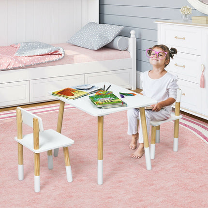 Costzon Kids Table and Chair Set, Wooden Table Furniture for Toddler Drawing Reading Arts Crafts Snack Time - costzon