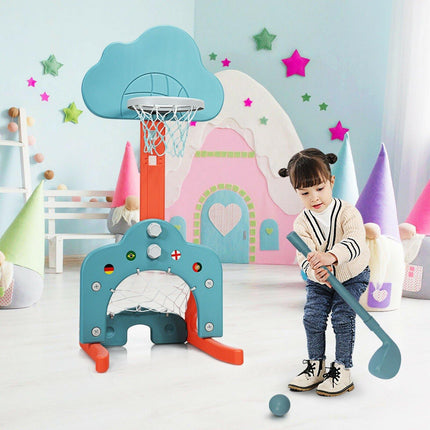 Costzon Kids Basketball Hoop, Toddler Sports Activity Center w/ 5 Adjustable Height Levels - costzon