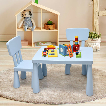 Costzon Kids Table and Chair Set, 3 Piece Plastic Children Activity Table, Toddler Table & Chair