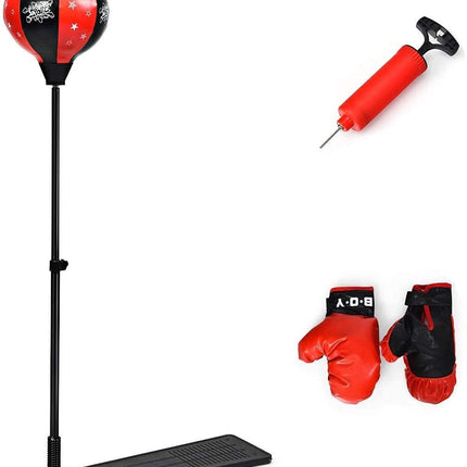 Kids Punching Bag, Height Adjustable Boxing Set - costzon