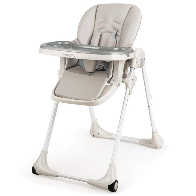 BABY JOY Convertible High Chair for Babies & Toddlers, Height Adjustable, Grow & Go High Chair w/Recline & Footrest - costzon