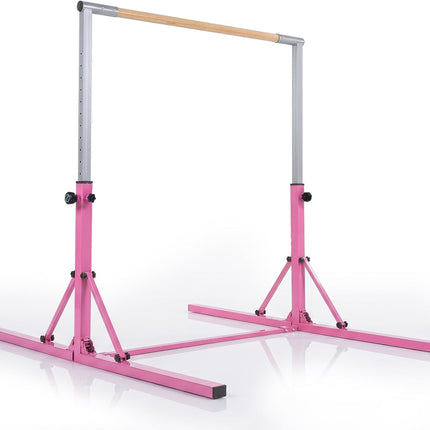Costzon 3FT/5FT Foldable Gymnastics Bar w/ 13-Level Adjustable Heights