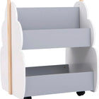 Costzon Kids Wooden Bookshelf w/ Universal Wheels, Toddler Bookcase Toy Organizer for Playing Room