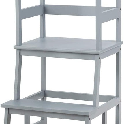 Costzon Kids Kitchen Step Stool with Safety Rail, Toddler Kitchen Stool w/Solid Bamboo Construction - costzon