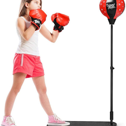 Kids Punching Bag, Height Adjustable Boxing Set - costzon