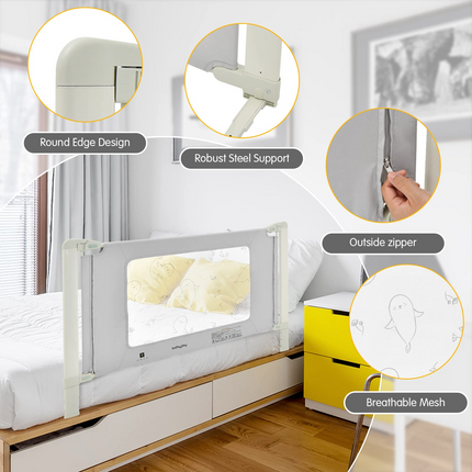 BABY JOY Bed Rails for Toddlers, Height Adjustable Kids Rail Guard