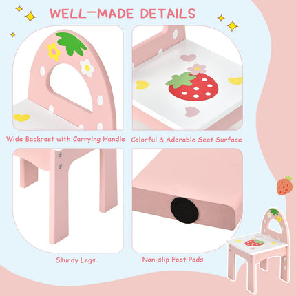 Costzon Kids Vanity Table & Chair Set, 2 in 1 Princess Makeup Dressing Table w/Detachable Top